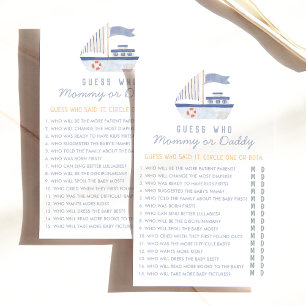 Nautical Sailboat Guess Who Baby Shower Game