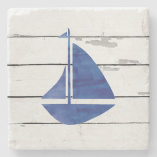 Nautical Sailboat Marble Stone Coaster