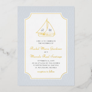 Nautical Sailboat Minimalist Preppy Wedding