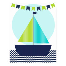 Nautical Sailboat Nursery Poster