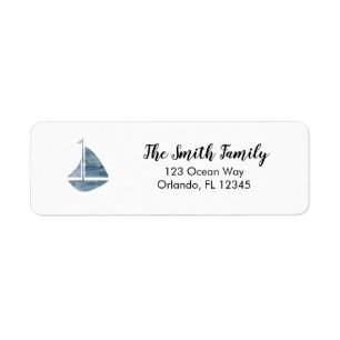 Nautical Sailboat Painting Return Address