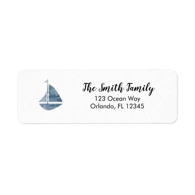 Nautical Sailboat Painting Return Address (Front)