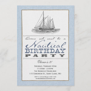 Nautical Sailboat Party Invitation
