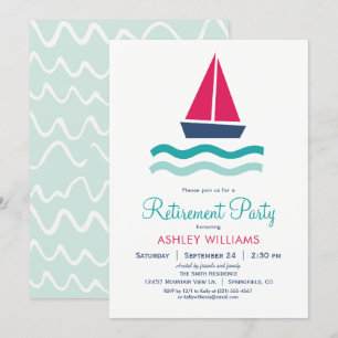 Nautical Sailboat Retirement Party Invitation