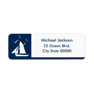 Nautical Sailboat Return Address Label