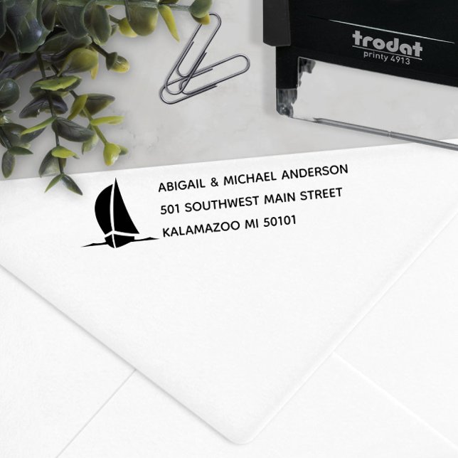 ⛵ Nautical Sailboat Return Address Self-inking Stamp (⛵ Nautical Sailboat Return Address Self-inking Stamp
)