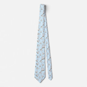 Nautical Sailboat Sailing Adventure Light Blue Tie