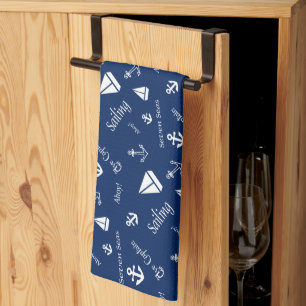 Nautical Sailboat Sailing Cotton Tea Towel