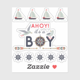Nautical Sailboat Ship Ahoy Baby Boy Scrapbook