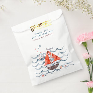 Nautical Sailboat Thank You Kids Birthday Favour Bags