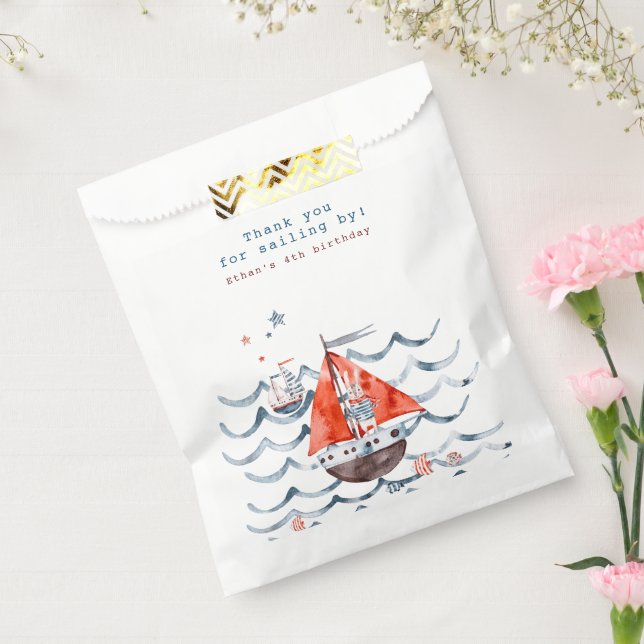 Nautical Sailboat Thank You Kids Birthday Favour Bags (Sealed)