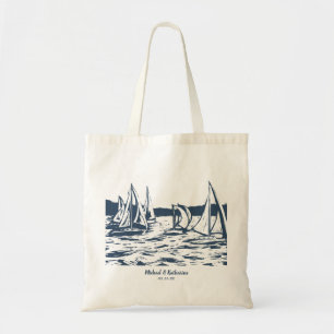 Nautical Sailboat Tote Bag Wedding Favour