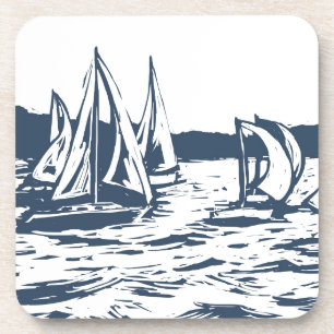Nautical Sailboat Wedding Coaster