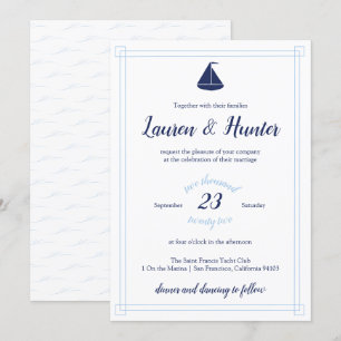 Nautical Sailboat Wedding Invitation