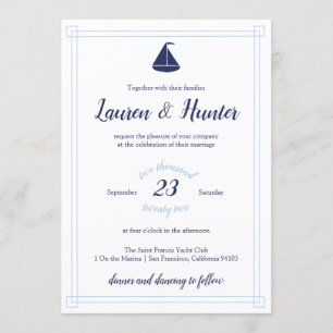 Nautical Sailboat Wedding Invitation