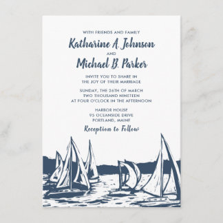 Nautical Sailboat Wedding Invitation