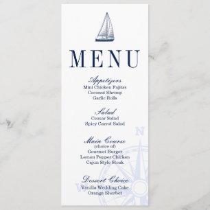 Nautical Sailboat Wedding Menu