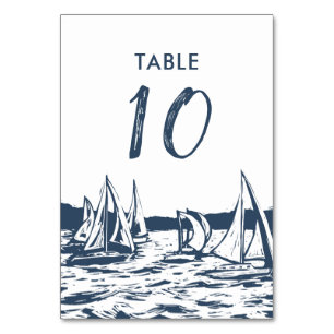 Nautical Sailboat Wedding Table Card