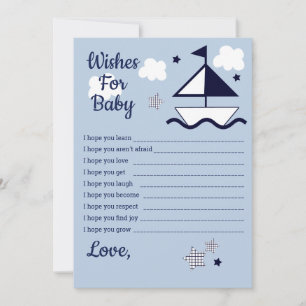 Nautical Sailboat Wishes for Baby Card