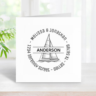 Sailboat Rubber Stamps Self Inking Stamps Zazzle UK