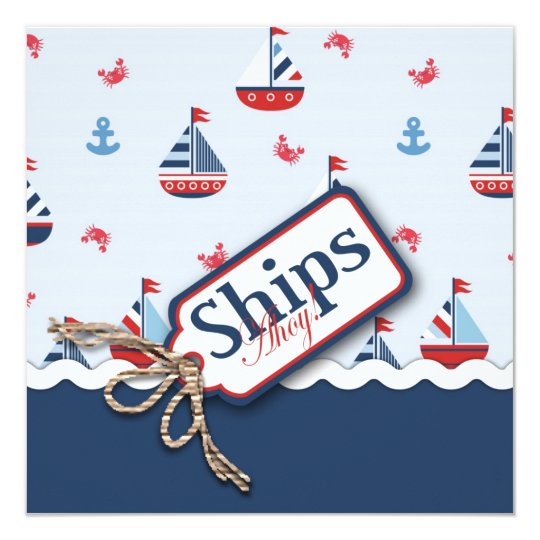 Nautical Sailboats Baby Shower Invitations