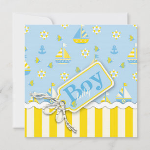 Nautical Sailboats Baby Shower Invitations