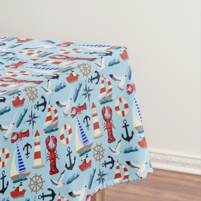 Nautical Sailboats Tablecloth (In Situ)