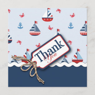 Nautical Sailboats Thank You Card