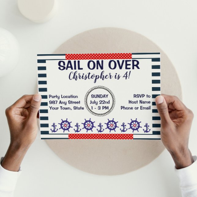 Nautical Sailing Birthday Invitation (Creator Uploaded)