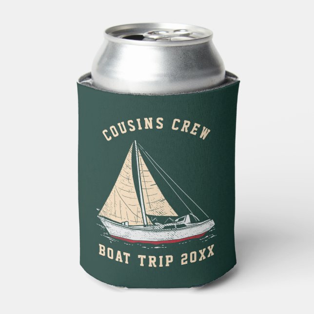 Nautical Sailing Matching Family Boat Trip Cousins Can Cooler (Can Front)