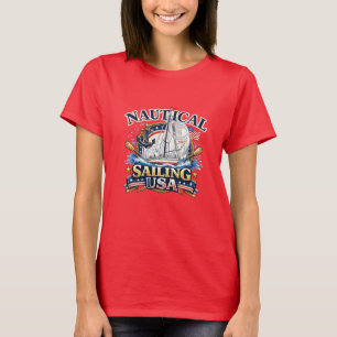 Nautical Sailing Ocean Anchor Boat Graphic Women’s T-Shirt