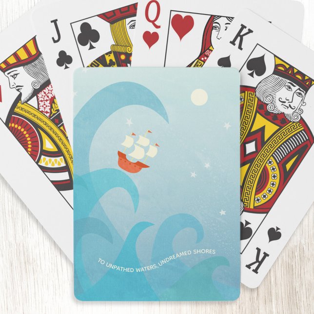 Nautical Sailing Quote Boat Art Playing Cards (Sailing boat nautical Shakespere quote art playing cards)