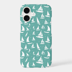 Nautical Sailing Ships Blue White Maritime Print