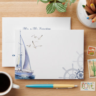 Nautical Sailing Yacht  Envelope