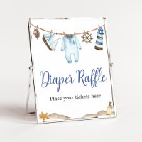 Nautical Sailor Ahoy Baby Shower Diaper Raffle
