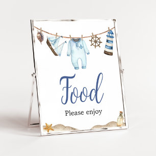 Nautical Sailor Ahoy Baby Shower Food Poster