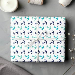Nautical Sailor Anchors Wrapping Paper