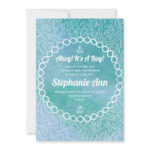 Nautical Sailor Baby Boy Baby Shower Invitations