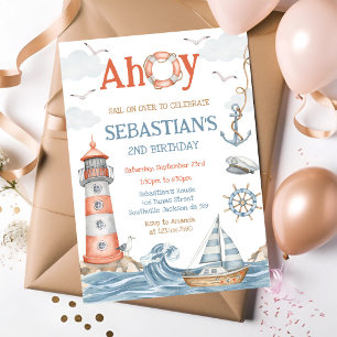 Nautical Sailor Theme Birthday Invitation