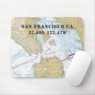 Nautical San Francisco CA Latitude Longitude Mouse Mat
