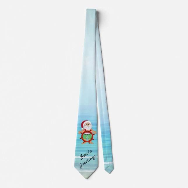 Nautical Santa Christmas Tie (Front)