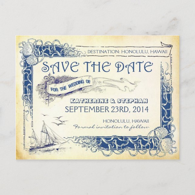 nautical save the date POSTCARDS (Front)