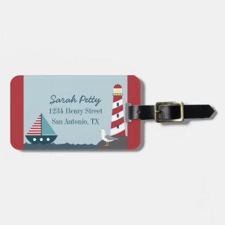 Nautical scene luggage tag