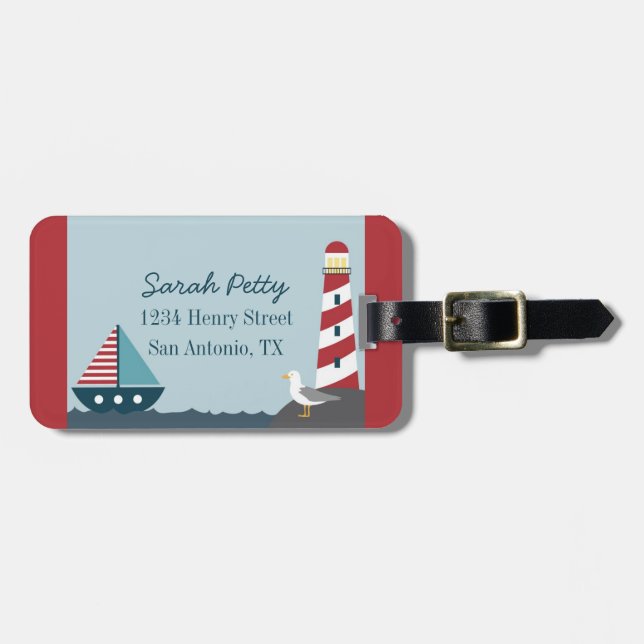 Nautical scene luggage tag (Front Horizontal)