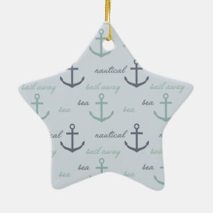 Nautical Sea Anchors Ceramic Tree Decoration