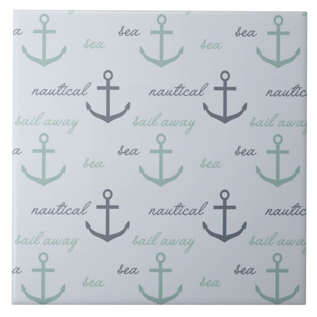 Nautical Sea Anchors Tile (Front)