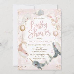 Nautical Sea Baby Shower Invitations for a Girl