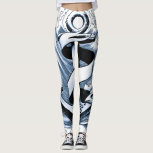 Nautical Sea Blue Anchor Leggings