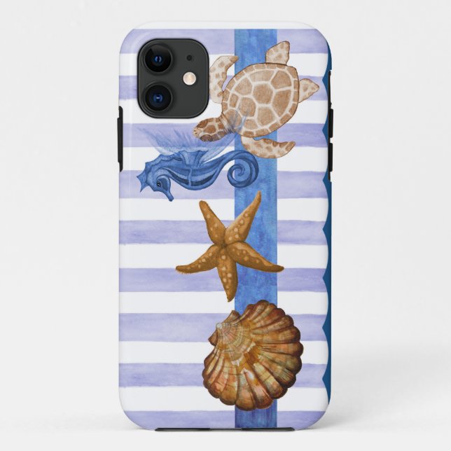 Nautical Sea Creatures Case-Mate iPhone Case (Back)