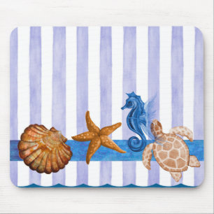 Nautical Sea Creatures Mouse Mat